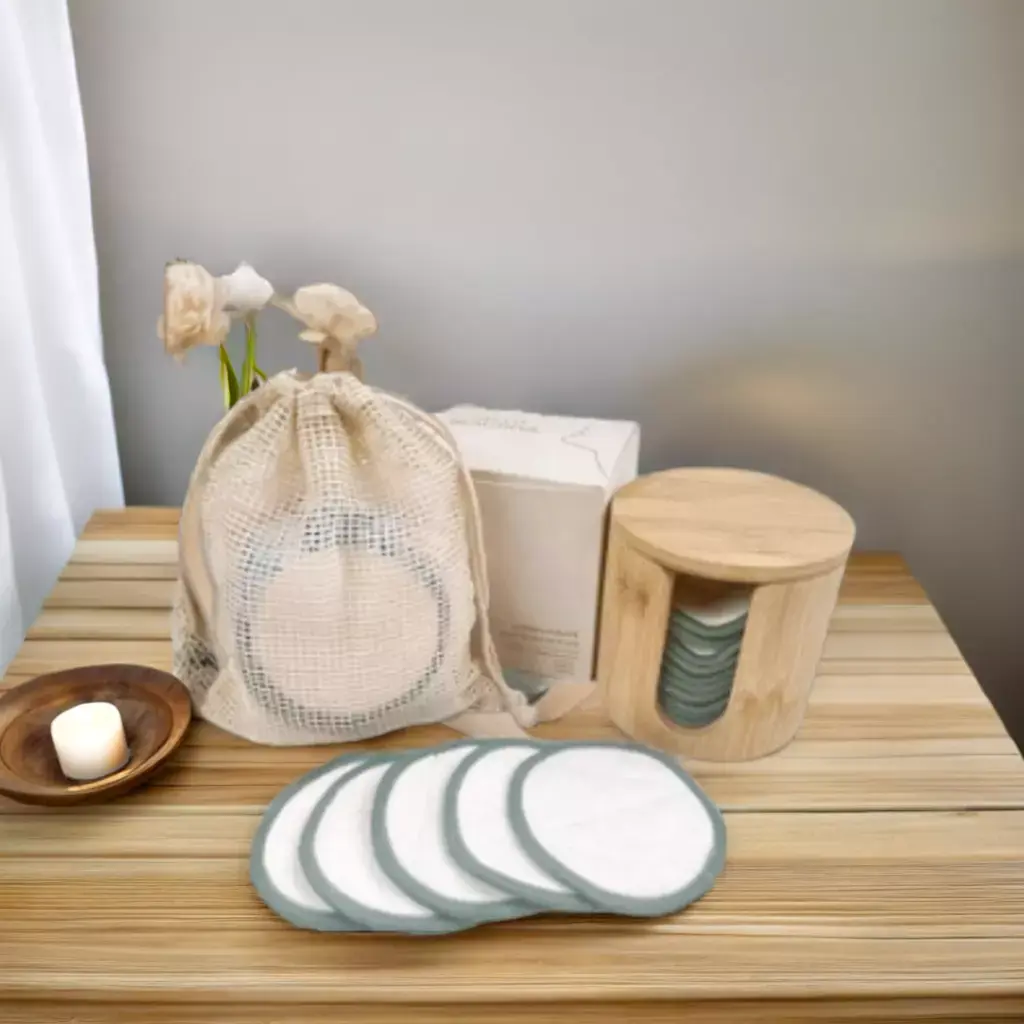 Reusable Bamboo Makeup Remover Pads with Box